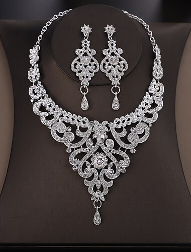  1 set Bridal Jewelry Sets For Women's Cubic Zirconia Clear Wedding Work Party Evening Imitation Diamond Alloy Geometrical