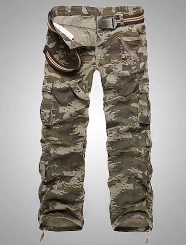  Herren Cargohose Cargohosen Cargohose Tasche Glatt Komfort Atmungsaktiv Outdoor Täglich Ausgehen Modisch Brautkleider schlicht Graues Grün Gelbe Tarnung