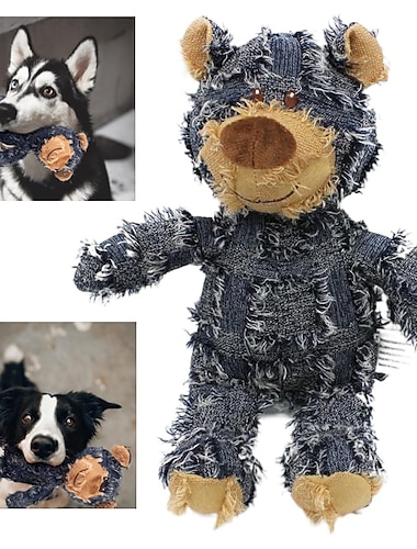  pies towarzysz dla ciężkich gryzaków - 2023 nowa, niezniszczalna, solidna zabawka dla psa-niedźwiedzia, trwałe, piszczące zabawki dla psa ciężkiego żucia, niezniszczalne pluszowe zabawki dla psa dla agresywnego żucia