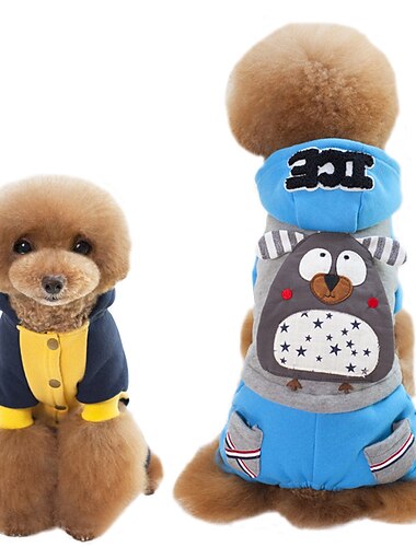  Perros Gatos Saco y Capucha Moda Casual Invierno Transpirable Suave Lavable Cómodo Casual Diario Ropa para perros for Bichón Frisé Pomerania Animal doméstico del bebé Mariposa Small