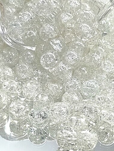  50 Stück 8 mm rissige Glasperlen für die Schmuckherstellung, Abstandsperlen, runde Form mit Rissen, lose Perlen für die Herstellung von Armbändern und Halsketten, geeignet für Heimwerkerarbeiten, Freundschaftsarmbänder, Ohrringe