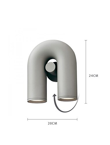  Lightinthebox Cirkus dekorative Wandleuchte für den Innenbereich, eleganter nordischer Stil aus Eisen und ABS, moderne U-förmige Wandleuchte mit doppelter Lichtquelle, 3-Farben-Licht für Flur,