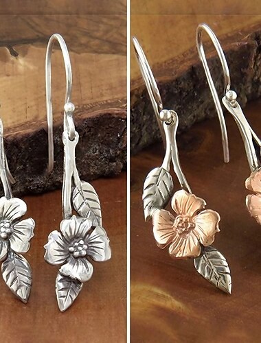  Mujer Pendientes Moda Exterior Hoja Arete