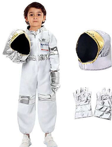  Pojkar Flickor Astronaut Cosplay-kostym Till Halloween Maskerad Cosplay Barn Trikot / Onesie Handskar Hatt