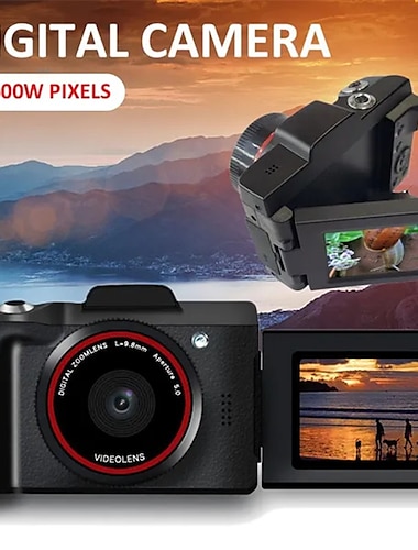  16mp 1080p flip screen selfiekamera digital zoom videokamera för vloggning