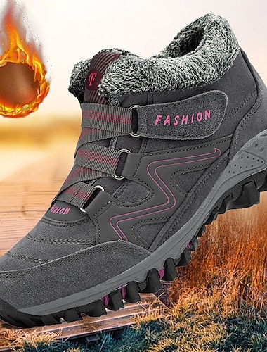  damvattentäta vinterkängor för damer med varmt fleecefoder - halkskyddade utomhusskor för äventyr i snö och kallt väder