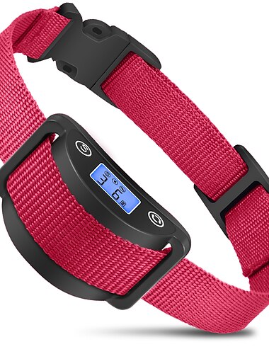  No shock Auto anti-bark collar for dogs and cats IP65 waterproof LCD screen to check power level two anti-barking modes