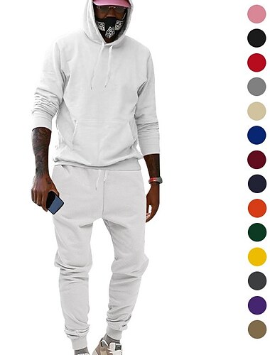  Hombre Tracksuit Sudadera 2 Piezas Deportivo Invierno Manga Larga Mantiene abrigado Transpirable Dispersor de humedad Aptitud física Corriendo Correr Ropa de deporte Ropa de Deporte Color sólido