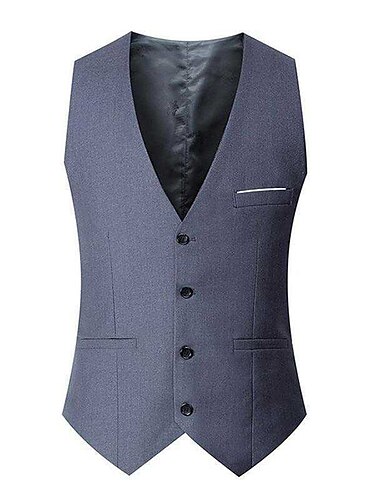  Pánské Kamizelka Vesta Obchod Denní nošení Párty a večer Módní Základní Jaro & podzim Slátanina Polyester Pohodlné Bez vzoru Jednořadé Do V Běžný Černá Rubínově červená Námořnická modř Šedá Vesta