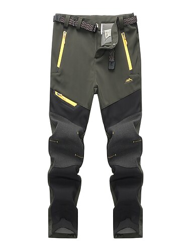  Women's Fleece Lined Pants Hiking Pants Trousers Softshell Pants Winter Outdoor Thermal Warm Waterproof Windproof Insulated 5 Zipper Pocket Elastic Waist Bottoms Pants Purple Army Green Dark Gray