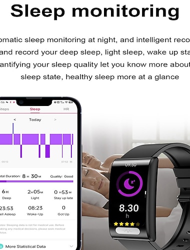  iMosi TK70 Smartklokke 1.47 tommers Smartklokke blåtann Skritteller Samtalepåminnelse Aktivitetsmonitor Kompatibel med Android iOS Unisex Lang ventetid Vanntett Meldingspåminnelse IP68 25mm urkasse