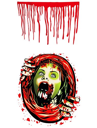  Halloween-Aufkleber, Zauberer-Blut-Handabdruck-Horror-Dekoration, Wandaufkleber, Wand-WC-Aufkleber, Wandaufkleber