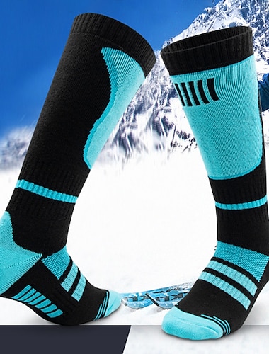  Homme Femme Chaussettes de Ski Extérieur Hiver Antidérapant Chaud Respirable Anti-transpiration Mi-chaussettes pour Ski Camping / Randonnée Snowboard Sports d'hiver