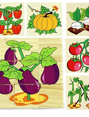  3D-Puzzle aus Holz Puzzle für Kindergeburtstagsgeschenke Kindergarten-Puzzlespielzeug 3D-Baustein aus Holz sechsseitiges Gemälde