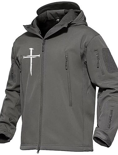  Христианский крест тактическая куртка мужская графическая толстовка с капюшоном в стиле милитари вера повседневная повседневная молния верхняя одежда спорт на открытом воздухе праздничные толстовки