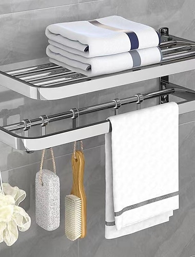  toiletopbergrek niet geperforeerd roestvrijstalen handdoekenrek badkamerhanddoekrek hotel badkamer hardware hanger 304 dikke versie