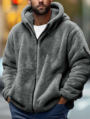  Herren Hoodie Sweatshirt Kapuze Oberbekleidung Fleece-Hoodie Schwarz Marineblau Khaki Dunkelgray Mit Kapuze Glatt Sport & Natur Täglich Festtage Strassenmode Cool Brautkleider schlicht Herbst Winter