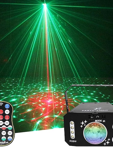 أضواء الحفلات ديسكو الكرة ضوء الصوت المنشط DJ ديسكو ضوء LED أضواء المسرح مع نمط الإسقاط وهدية التحكم عن بعد