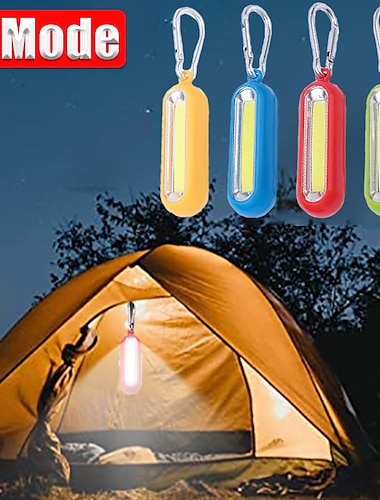  Mini llavero led cob portátil, linterna de bolsillo, 3 modos, linterna led alimentada por batería, para acampar al aire libre, senderismo, pesca