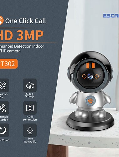  cámara ip con detección humanoide de un solo toque almacenamiento en la nube wifi audio bidireccional visión nocturna alarmas audibles