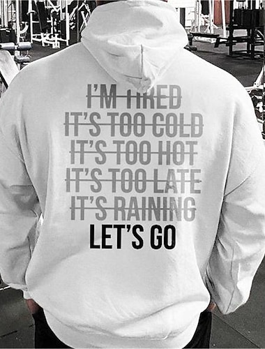  Hombre Letra Estampados Sudaderas Sudadera Manga Larga Sudadera con capucha Con Capucha Moda Vacaciones Noche Ropa de calle Blanco Estampado Primavera & Otoño Diseñador