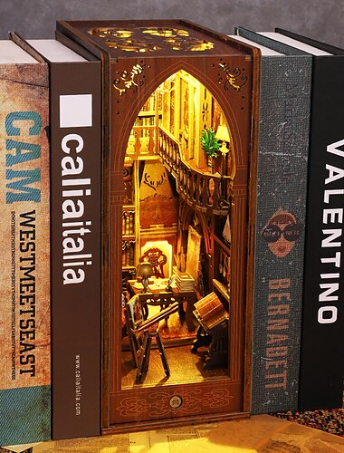  diy cabine bibliotheek 3d geassembleerde boekenstand huis miniatuur model architectonisch speelgoed verjaardagscadeau