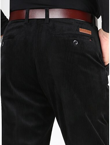  Herren Anzughosen Cordhose Winterhose Hose Hosen Hose Tasche Glatt Komfort Atmungsaktiv Outdoor Täglich Ausgehen Modisch Brautkleider schlicht Schwarz Armeegrün