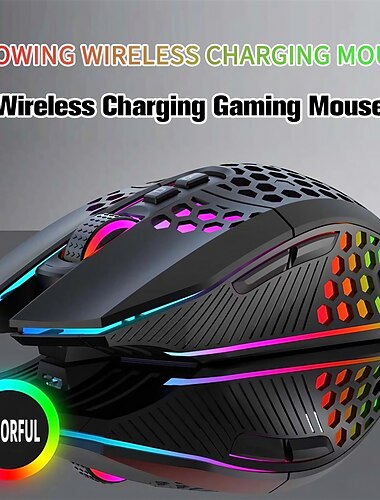  Bezprzewodowa mysz do gier x801 o pustej konstrukcji, ergonomiczna mysz o strukturze plastra miodu, stara konsola do gier wideo