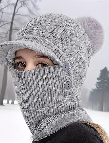  Mujer Gorro de  Esquí Pasamontaña para Esquí Al aire libre Invierno Mantiene abrigado Resistente al Viento Sombrero para Esquí Camping / Senderismo Snowboard Deportes de Invierno
