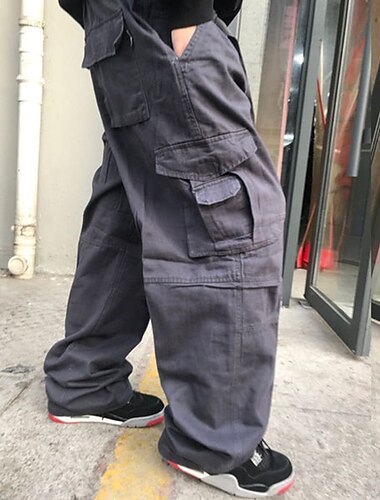  Miesten Reisitaskuhousut Cargo Housut Taisteluhousut Tasku Tavallinen Mukavuus Hengittävä ulko- Päivittäin Bile Vapaa-aika Iso ja pitkä Musta Apila