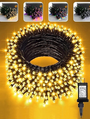  Niederspannungs-Sicherheits-Lichterkette mit 8 Funktionen, Weihnachten, Halloween, Erntedankfest, Hochzeit, Innen- und Außendekoration, 10 Meter, 100 Lichter, 20 Meter, 200 Lichter, 30 Meter, 300