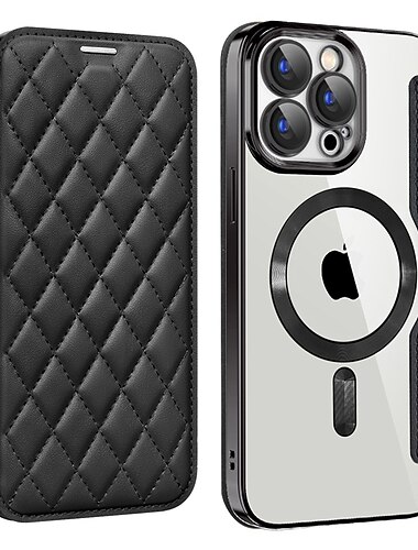  teléfono Funda Para iPhone 17 Pro Max 17 Air 16e 13 12 11 Pro Max Tarjetas billetera Con Magsafe Transparente Ranura para tarjetas Retro TPU Cuero de PU