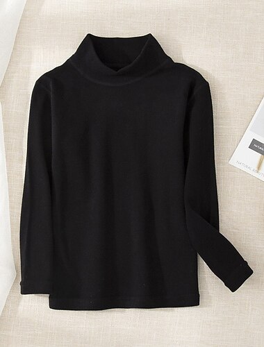  kinderkleidung Mädchen T-Shirt Feste Farbe Schulanfang Langarm Aktiv Baumwolle 7-13 Jahre Frühling Schwarz Weiß Gelb