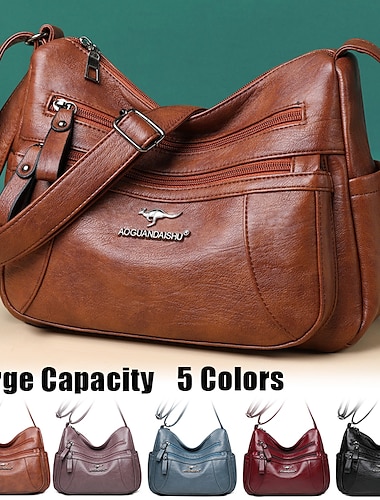  borsa a tracolla in similpelle nera da donna – borsa a tracolla multitasche per lavoro, viaggio e uso quotidiano