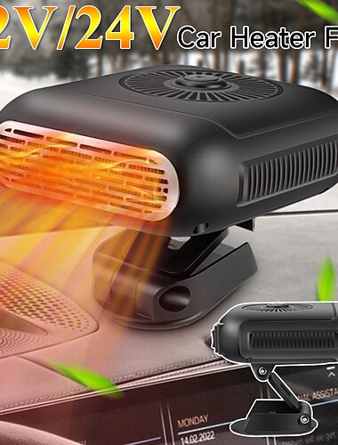  12V/24V Car Electric Heater Angle Windshield Defogging Defrosting Heater Adjustable Electric Car Heater Fan Automatic Car Hot Air Blowers