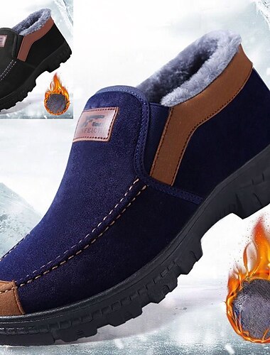  Ανδρικά Μπότες Μπότες Χιονιού Χειμωνιάτικες μπότες Παπούτσια άνεσης Επένδυση Φλις Περπάτημα Βίντατζ Καθημερινό ΕΞΩΤΕΡΙΚΟΥ ΧΩΡΟΥ Καθημερινά Δέρμα Ζεστό Αυξανόμενο Ύψος Άνετο Μοκασίνια