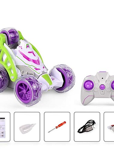  Mini-Stunt-Dump-Auto, Ladespray, ferngesteuertes Auto, Kinderspielzeugauto, Licht 360 Rollover-Auto