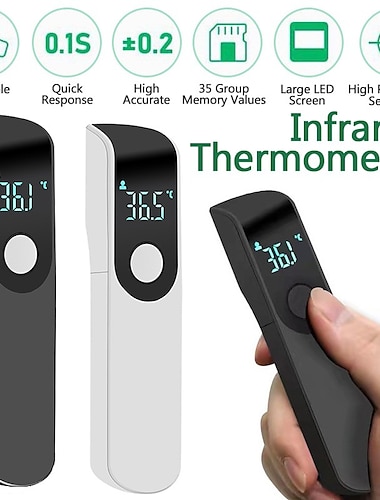  Termômetro de testa para display lcd portátil, termômetro eletrônico digital, termômetro infravermelho doméstico, alta precisão, sem contato