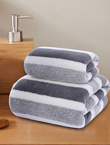  juego de toallas de baño toalla estampada rayas horizontales multicolor