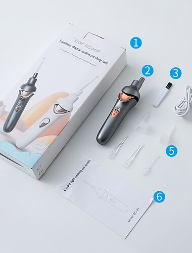  elektrisch leuchtender Ohrstöpsel für Kinder &Erwachsene USB wiederaufladbare Vibration schmerzlos Vakuum Ohrstöpsel Ohrenschmalz Entferner Ohrreinigungswerkzeug