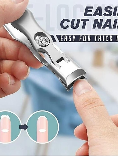  Cortador de unhas de aço inoxidável ultra afiado, cortador de unhas e unhas à prova de respingos cortador de unhas de luxo para unhas grossas