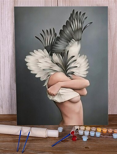  Menschen Wandkunst Leinwand Mädchen Flügel Drucke und Poster Bilder dekorative Stoffmalerei für Wohnzimmer Bilder ohne Rahmen