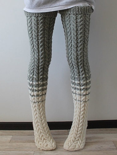  Damen Strümpfe Dicke warme Wintersocken Heim Täglich Festtage Farbblock Retro Gestrickt Urlaub Brautkleider schlicht Warm Elasthan Lässig / Alltäglich 1 Paar