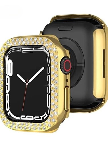 Uhrengehäuse mit Displayschutzfolie Kompatibel mit Apple Watch Series 8 7 45mm / Series 8 7 41mm / Series 6 5 4 SE 44mm / Series 6 5 4 SE 40mm / Series 3 2 1 42mm Bling-Diamant Stoßresistent