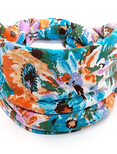  Sommer-Haarband mit breiter Krempe für Damen, bedruckt, elastisches Übungs-Yoga-Haarband, Anti-Schweiß- und Schweißabsorptions-Stirnband, Kopfbedeckung, Haar-Accessoires