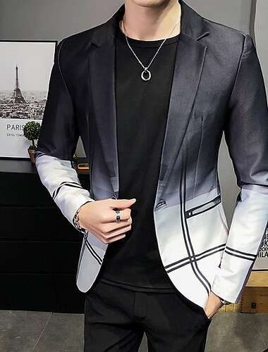  Herren Blumen Karo Langarm Umlegekragen Mode Streetwear Geschäftlich Arbeit Büro-Outfit Ausgehen Knöpfe Druck