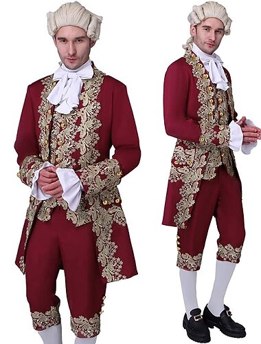  Rococo Barok Victoriaans Outfits Lange Mouwen Prins Heer Edelman Kostuum Voor heren Koninklijk Halloween Carnaval Feest Prestatie Maskerade Volwassenen