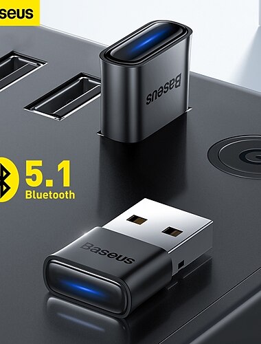  baseus usb bluetooth adapter dongle adapter bluetooth 5.1 för pc laptop trådlös högtalare ljudmottagare usb sändare