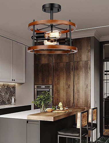  Lampa sufitowa do montażu półpodtynkowego 2 światła retro metalowa oprawa sufitowa przemysłowy dom wiejski oprawa światła sufitowego do przedpokoju przedpokój sypialnia balkon dom jadalnia