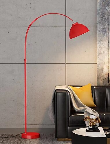  metalen gewelfde vloerlamp voor woonkamer, 1 lamp macaron staande lamp, moderne kantoorleesvloerlamp met verstelbare staafarm 110-240v